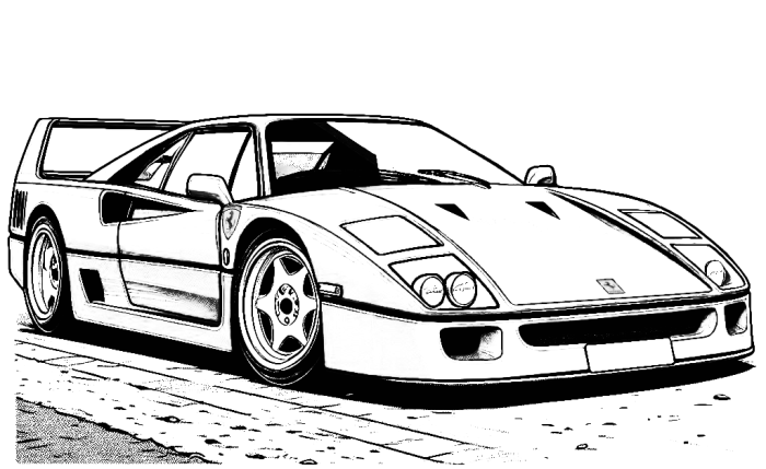 Ferrari F40 Coloring Page